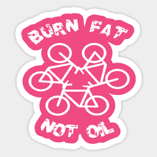 Burn Fat Not Oil Recycle Code Parody White Graphic Sticker